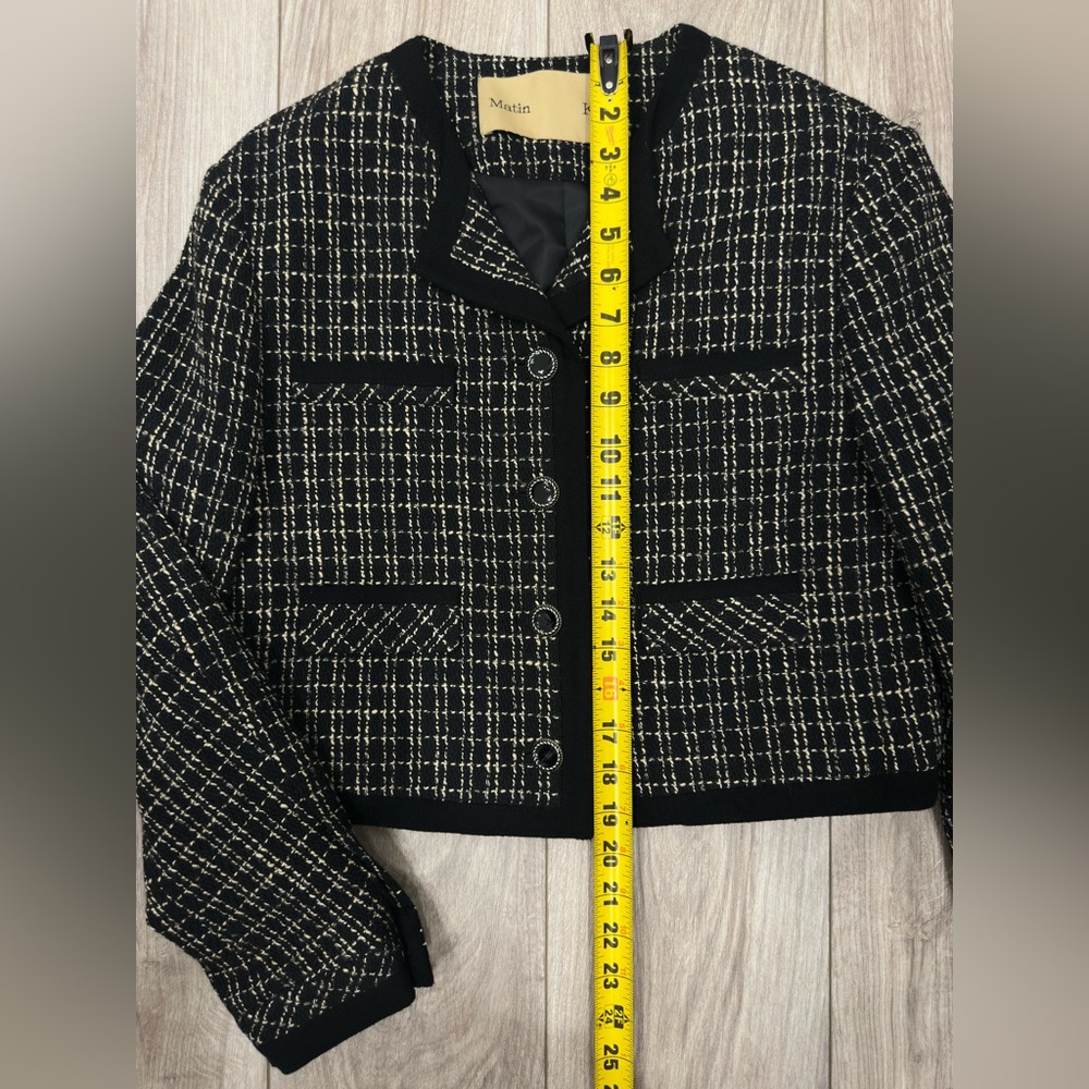 Matin Kim Tweed Cropped Jacket – Size S - Picture 6 of 8